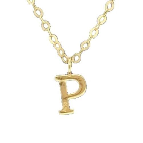 CADENA ESLABONES ORO 18K COLGANTE LETRA INICIAL P 18K-0
