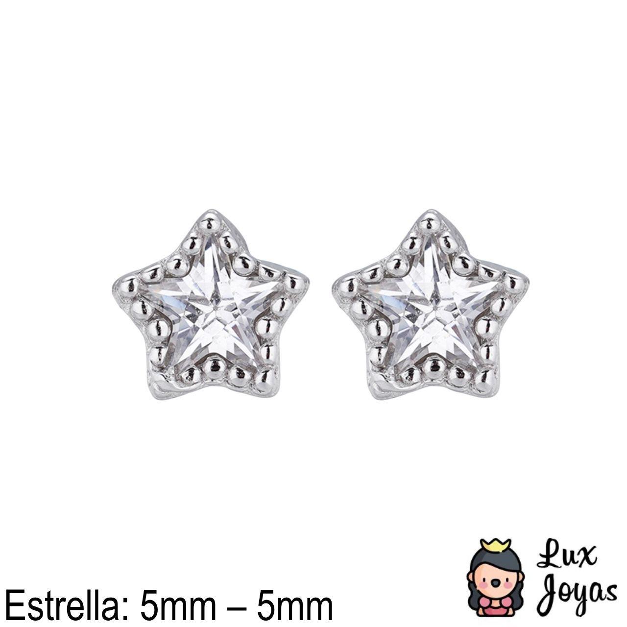 Aros Plata 925 Estrella Bri Circ-2