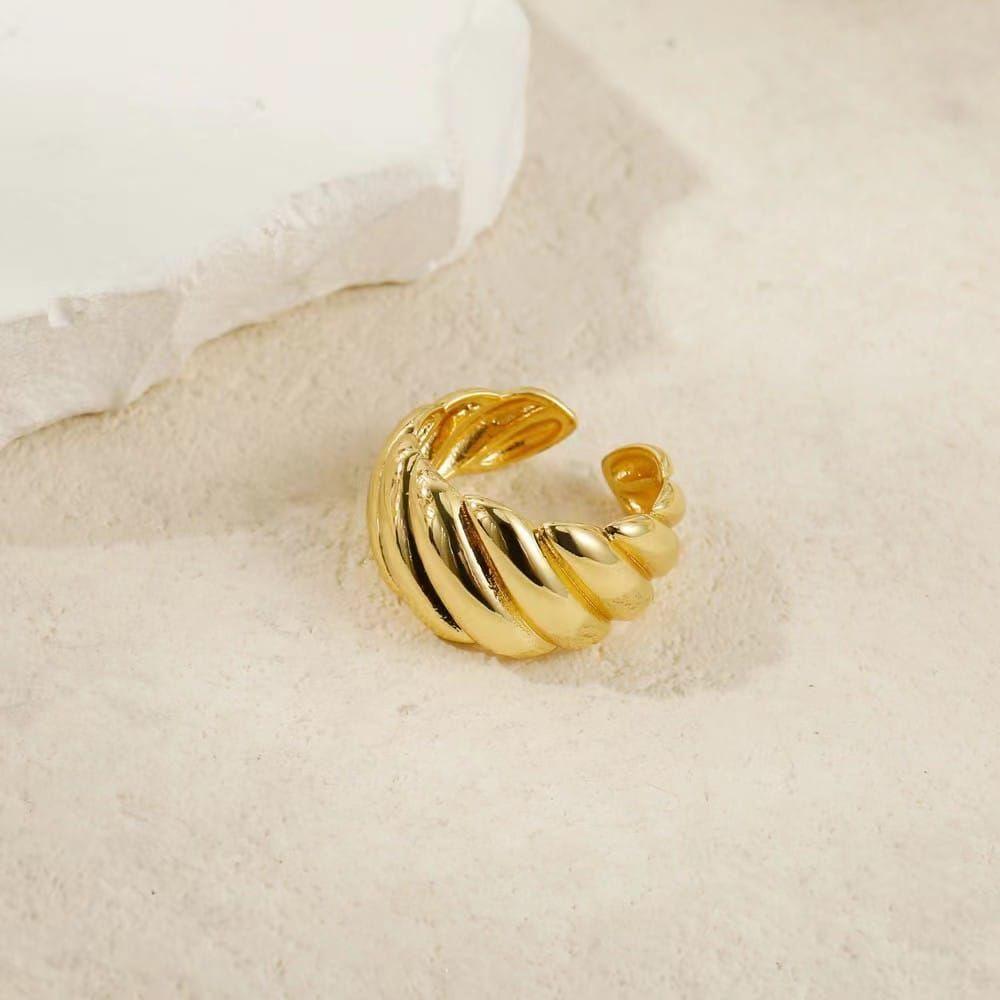 ANILLO ENCHAPADO ORO ENROSCADO L-1