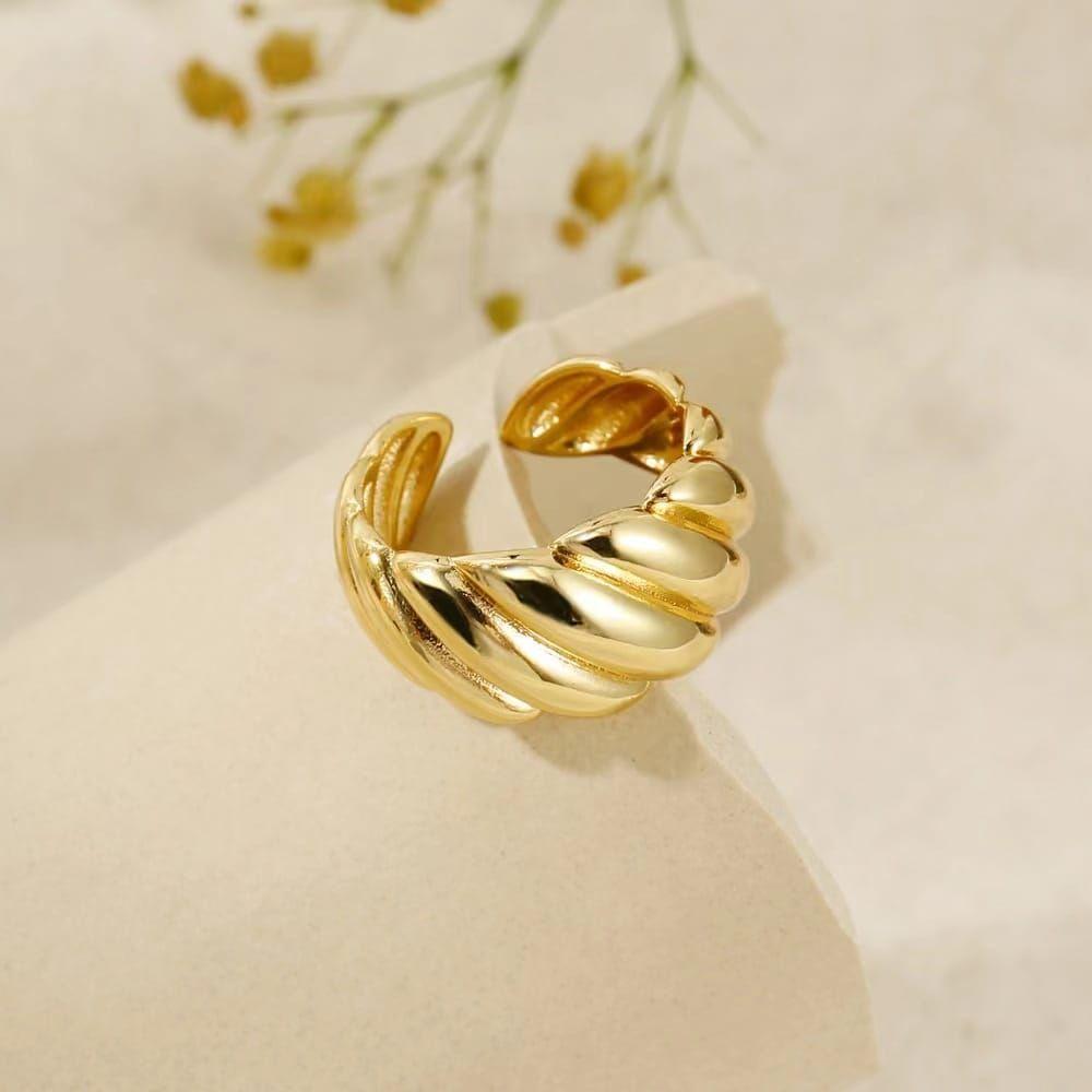 ANILLO ENCHAPADO ORO ENROSCADO L-2