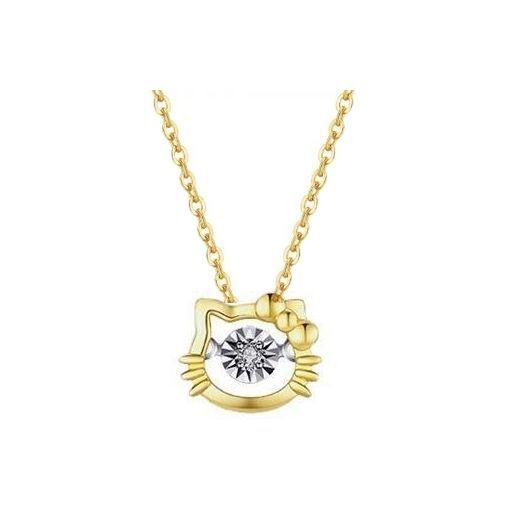 CADENA ESLABONES ORO AMARILLO 18K COLGANTE HELLO KITTY DIAMANTE 3P-0