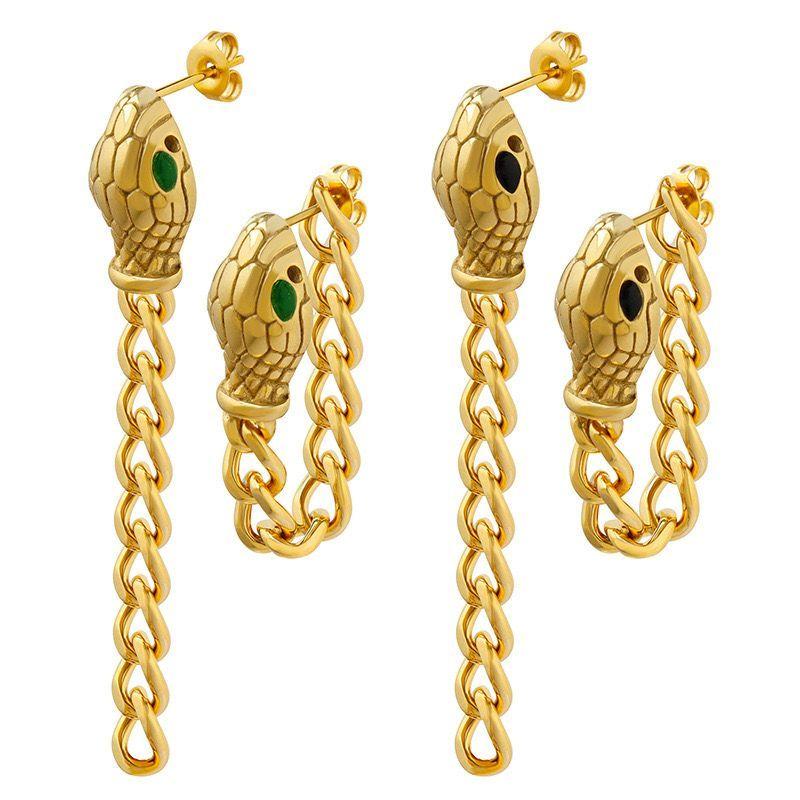 Aros Baño Oro 18k Serpiente-0