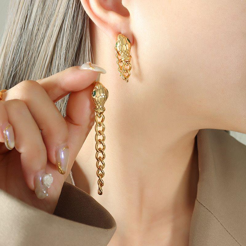 Aros Baño Oro 18k Serpiente-2