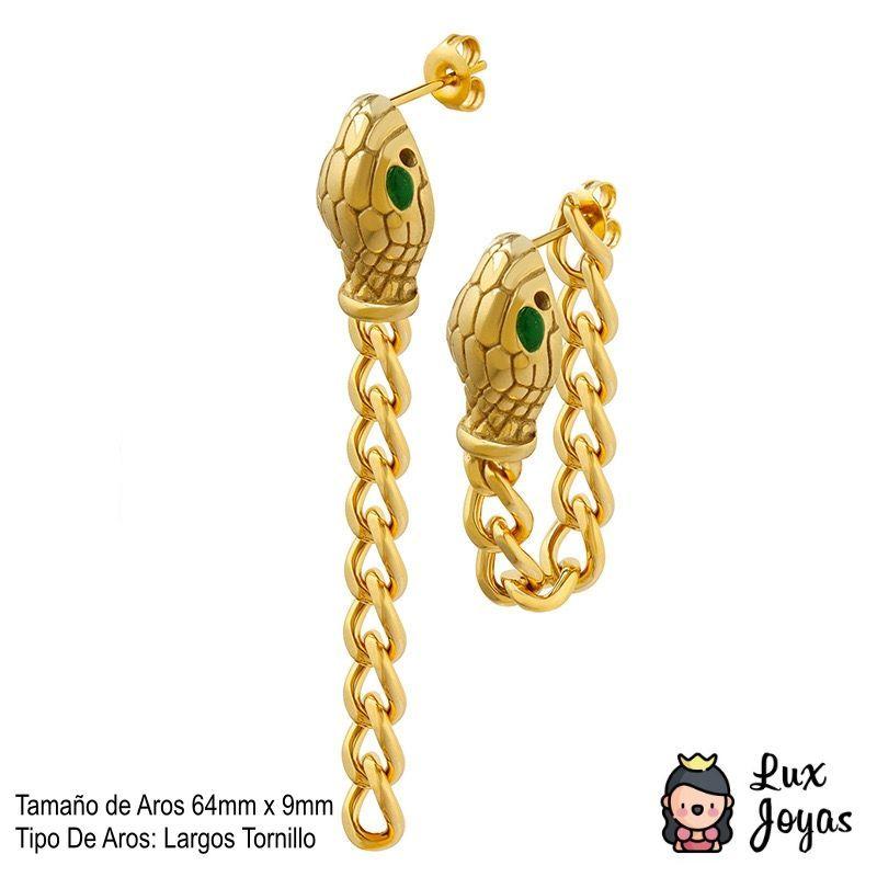 Aros Baño Oro 18k Serpiente-3
