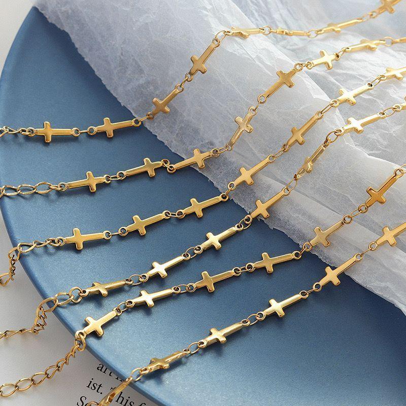 Pulsera Baño Oro 18k Full Cruces-1