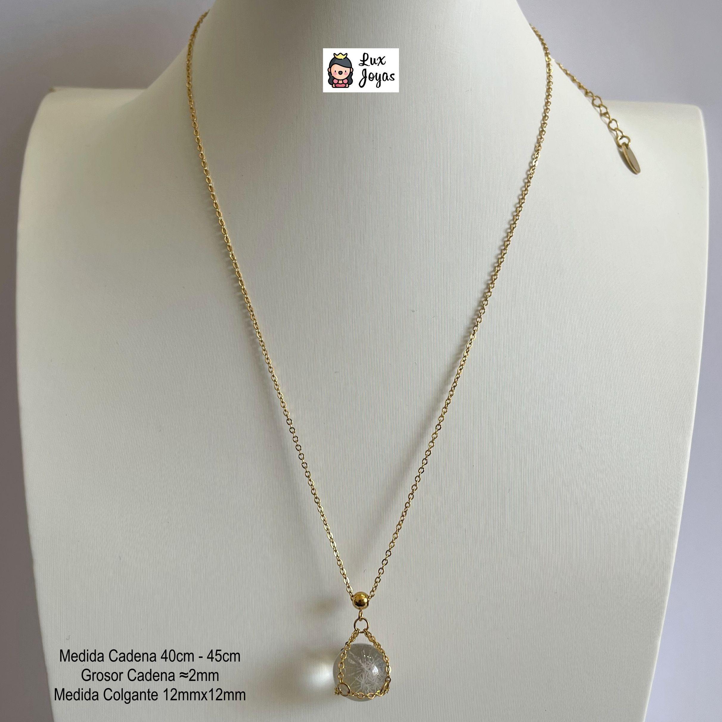 Collar Baño Oro Amarillo 18k Cristal Mágico-4