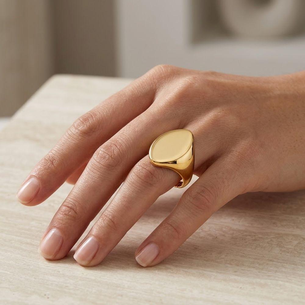 ANILLO ENCHAPADO ORO ROMBO  -2