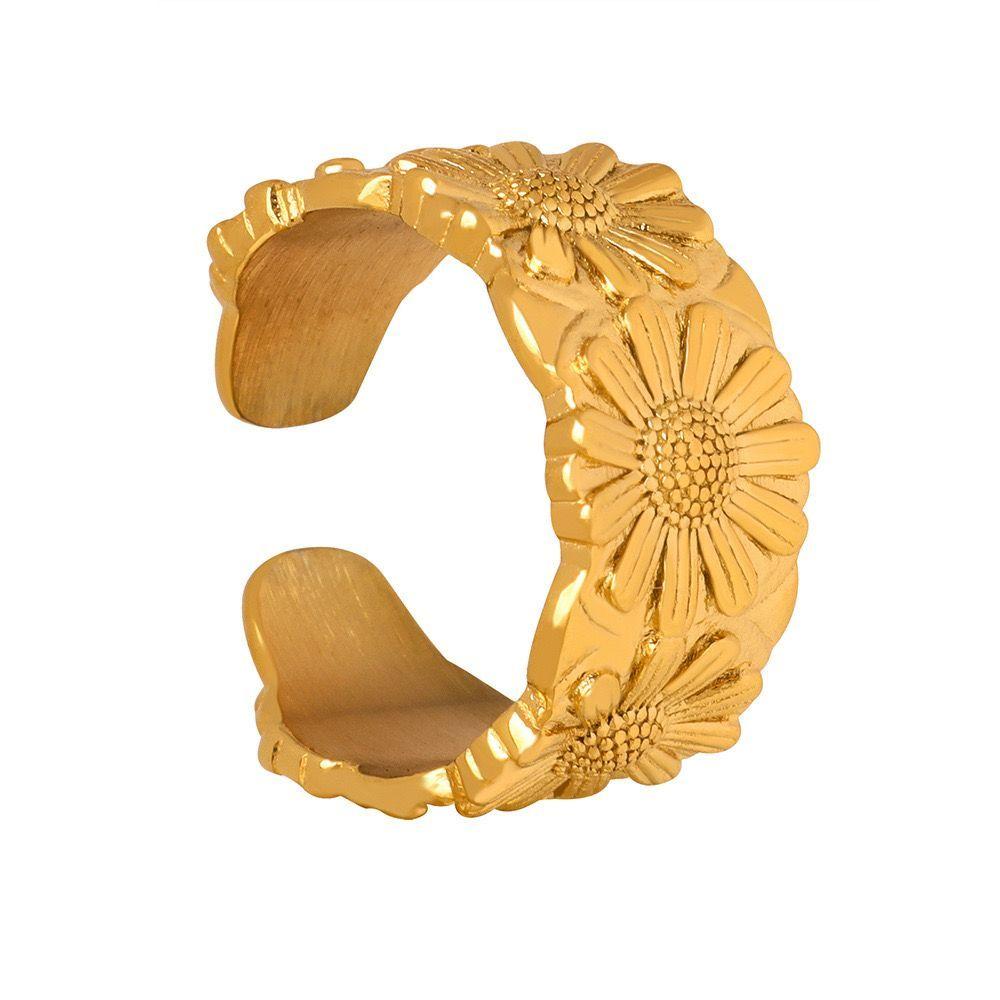Anillo Baño Oro 18k Florcitas-0