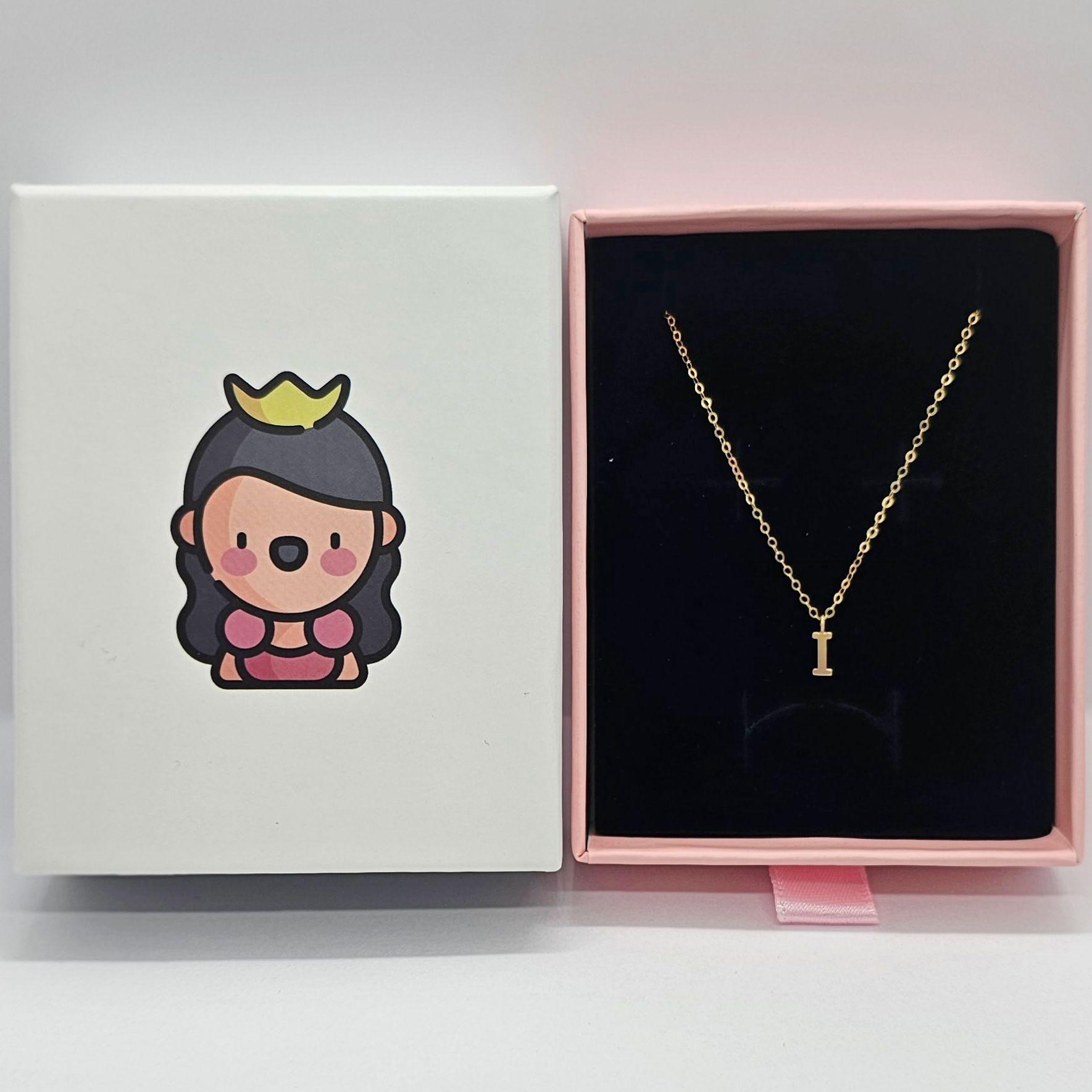 CADENA ESLABONES ORO 18K COLGANTE LETRA INICIAL I 18K-2