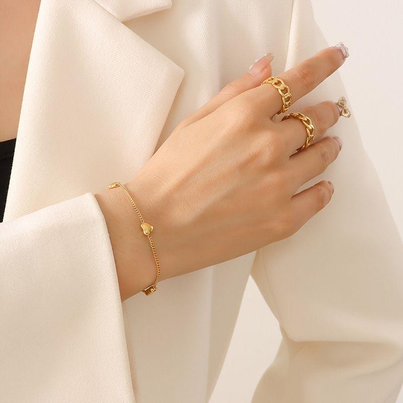 Pulsera Baño Oro Amarillo 18k Corazón-2