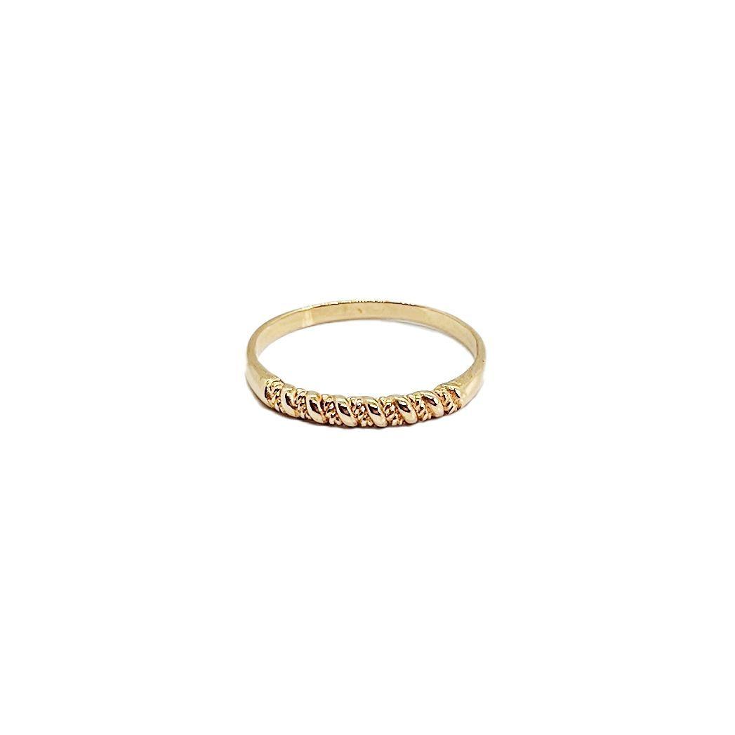 Anillo Cintillo Enroscado Oro 18 Kilates Nacional-0
