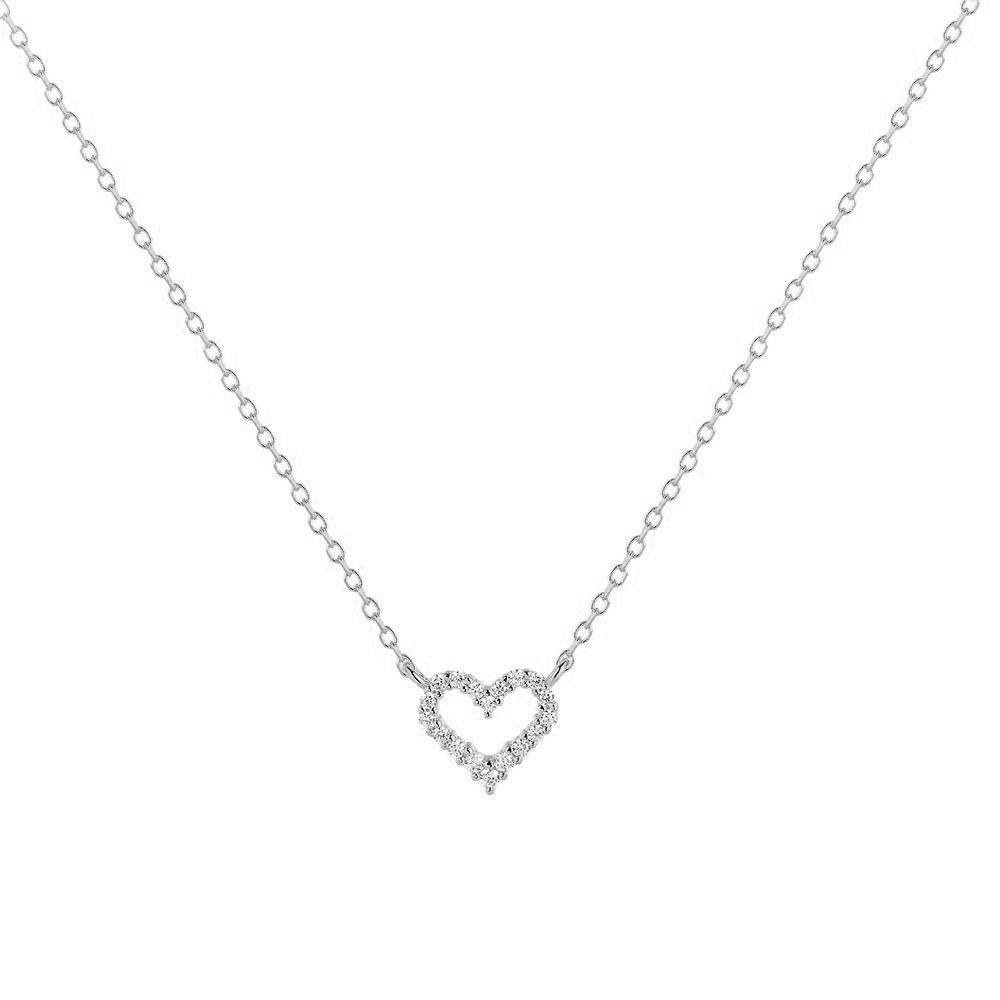 Collar Plata 925 Corazón Bord Bri-0