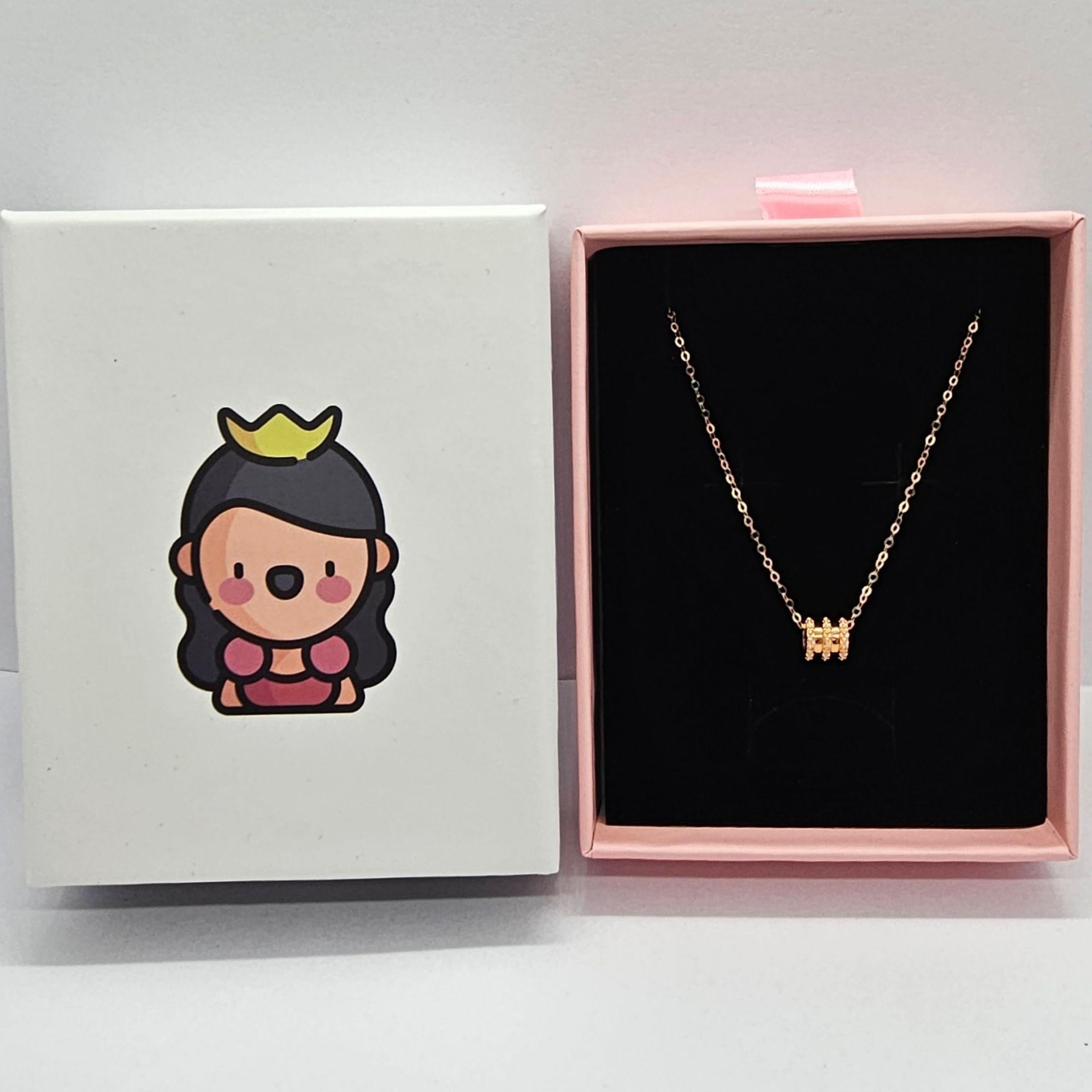CADENA ESLABONES ORO ROSADO 18K CON COLGANTE TUBO-5