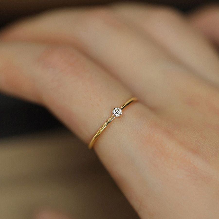 Anillo Plata 925 Baño Oro Solitario Simple Dis-1