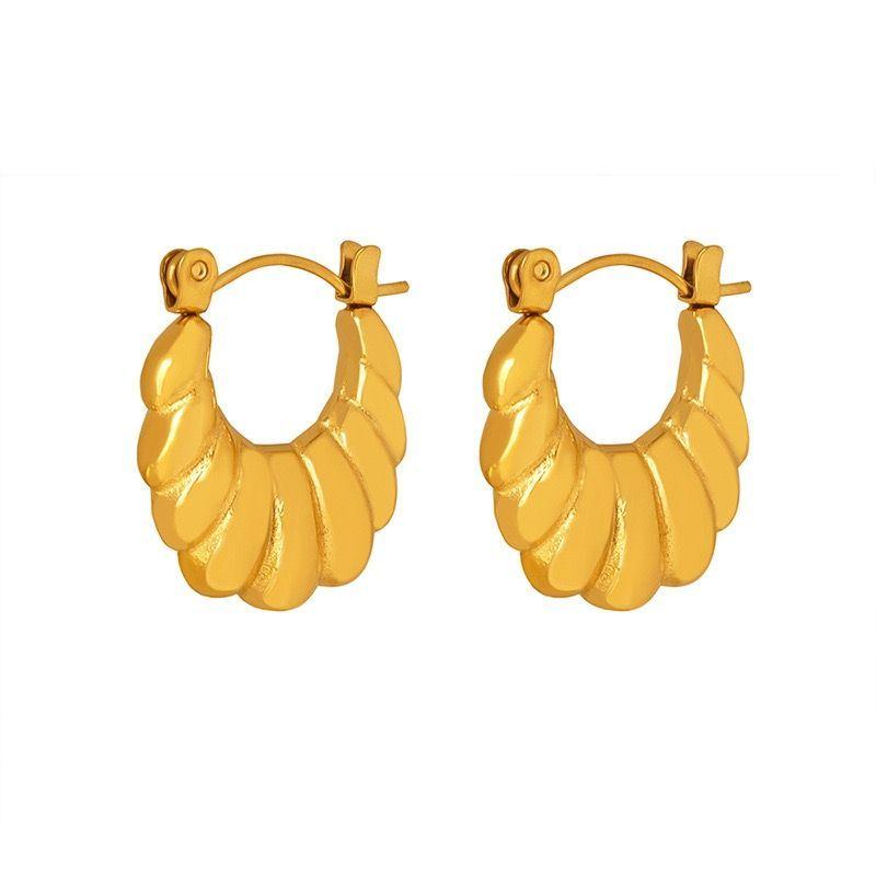 Aros Baño Oro 18k Botes Concha-0