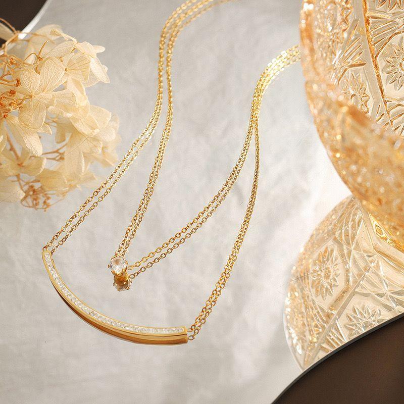Collar Baño De Oro Amarillo 18k Punto De Luz Sonrisa Circones-2