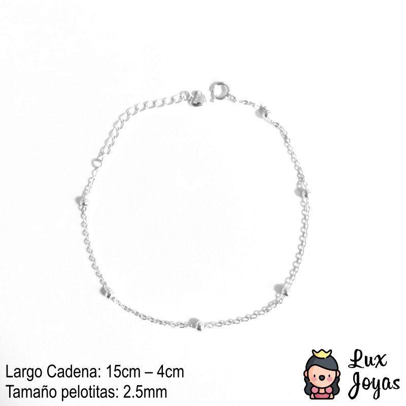 Pulsera Plata 925 Cadena Pelotitas-2