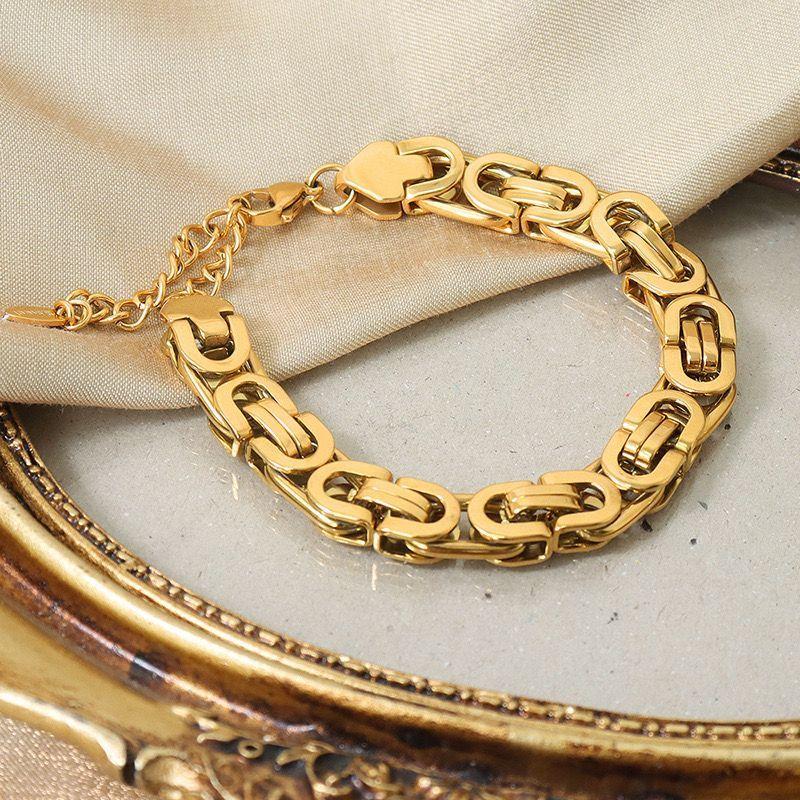 Pulsera Baño Oro 18k Bizantina-2
