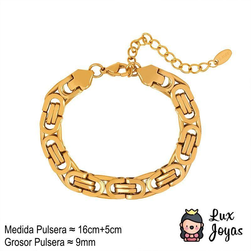 Pulsera Baño Oro 18k Bizantina-4