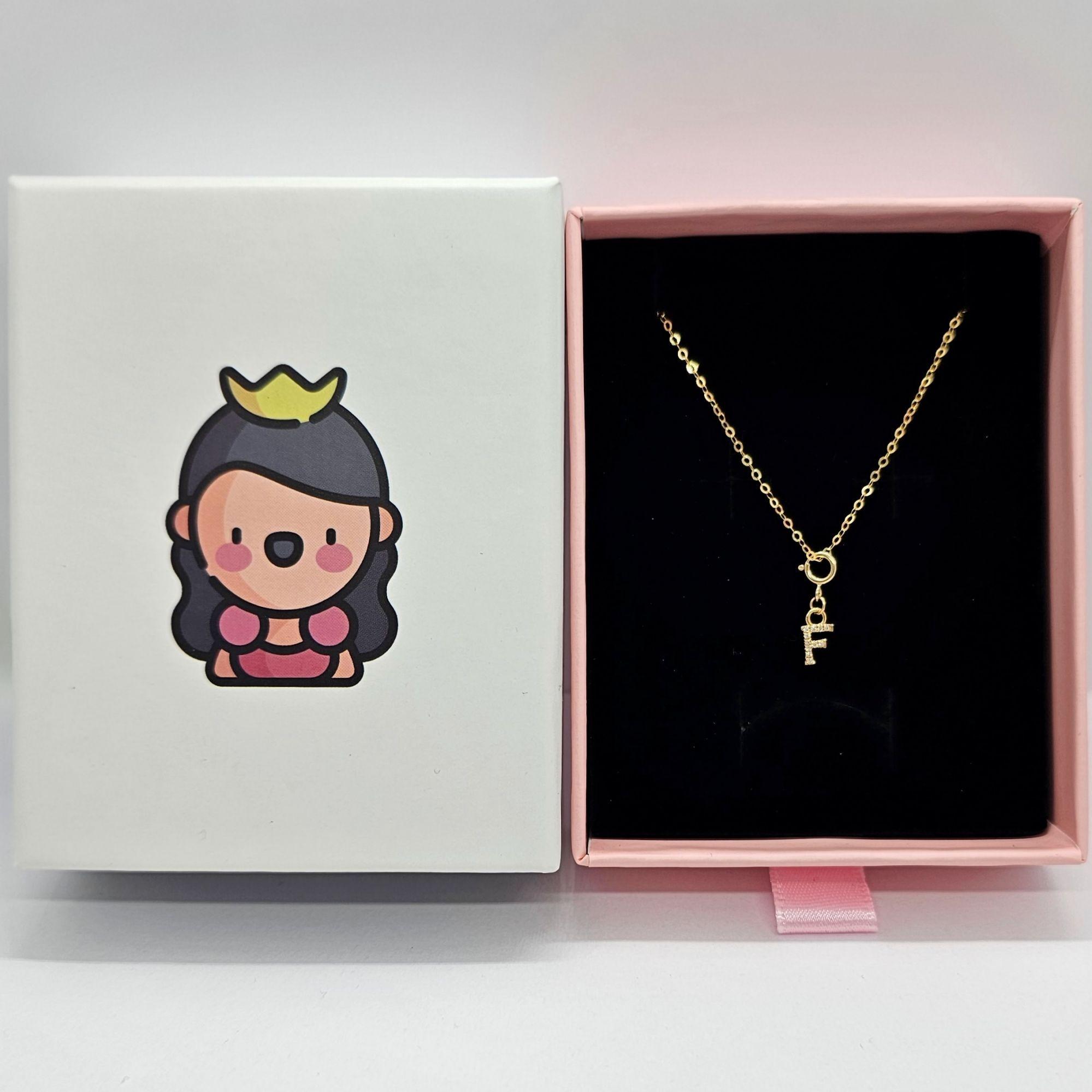 Colgante Charm Letras Inicial F Full Diamante 18 Kilates-4