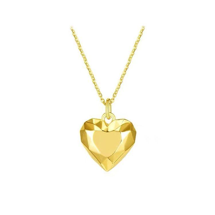 CADENA ESLABONES ORO AMARILLO 18K CORAZÓN DIAMANTADO-0