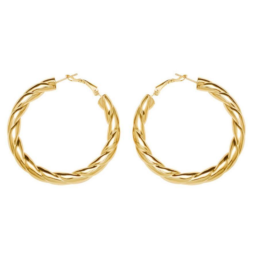 Aros Baño Oro 18k Enroscados L-0