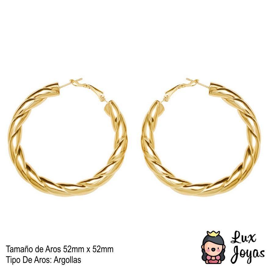 Aros Baño Oro 18k Enroscados L-4