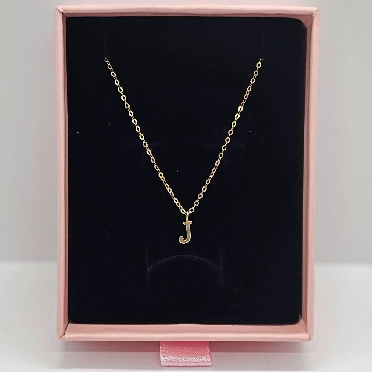 Cadena Eslabones Oro Amarillo 18k Colgante Letra Inicial J 18k-1
