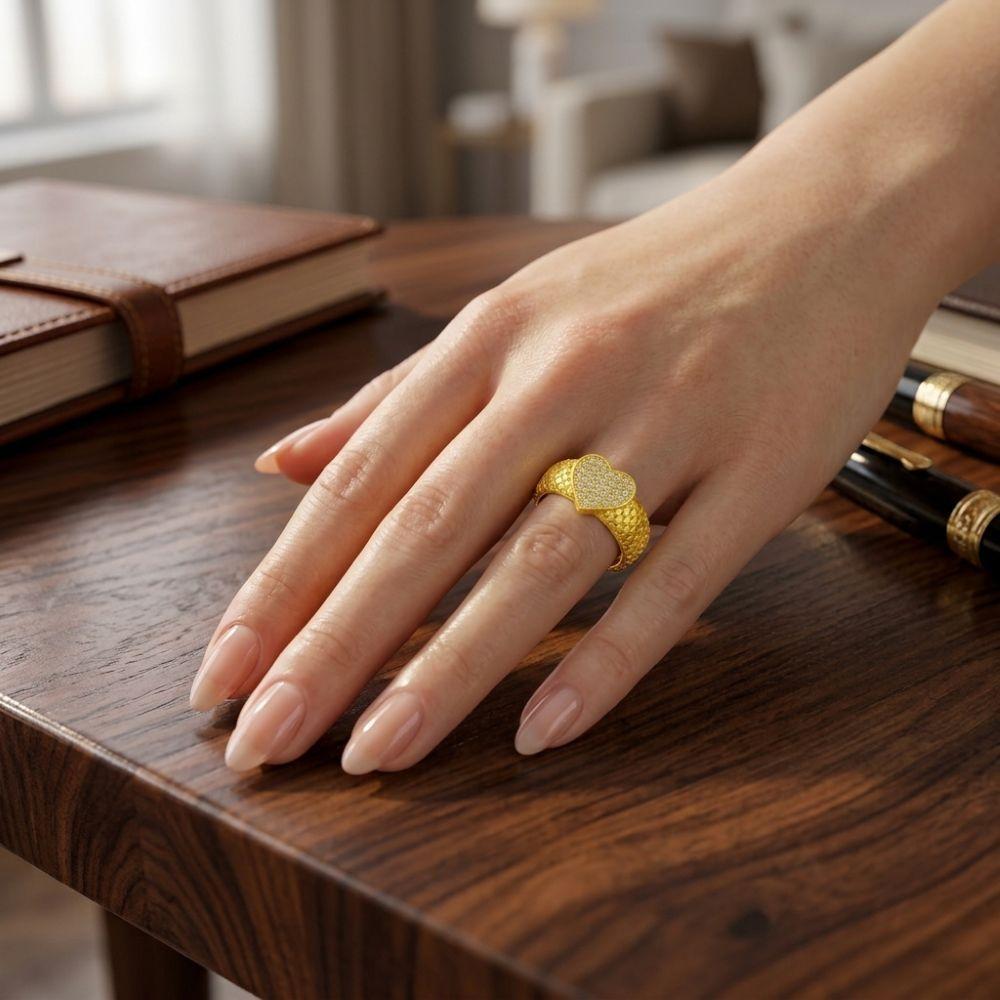 ANILLO ENCHAPADO ORO PUNTIT CORAZÓN-1