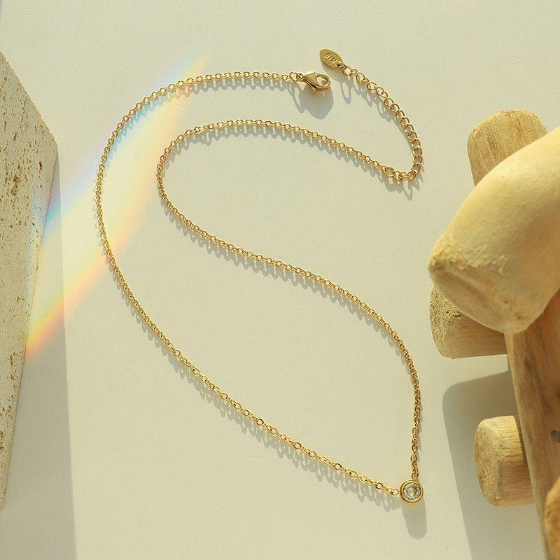 Collar Baño De Oro Amarillo 18k Punto De Luz 6mm-2