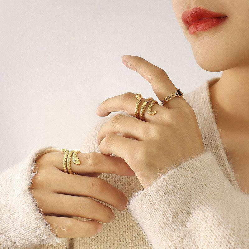 Anillo Baño Oro 18k Serpiente-2