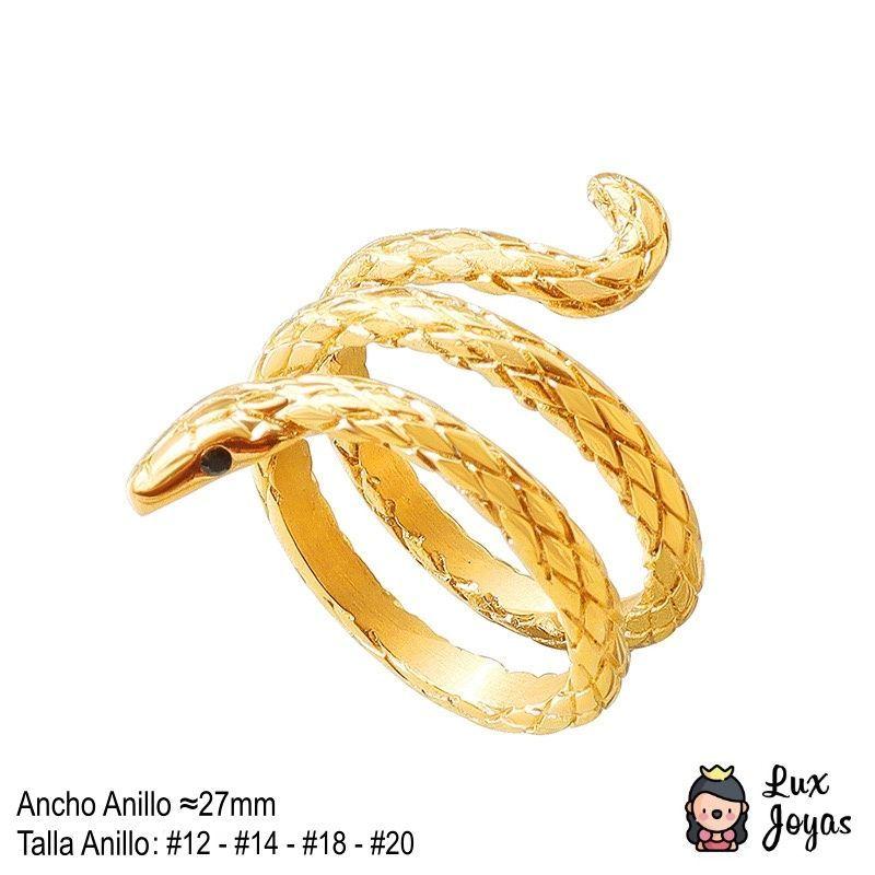 Anillo Baño Oro 18k Serpiente-4
