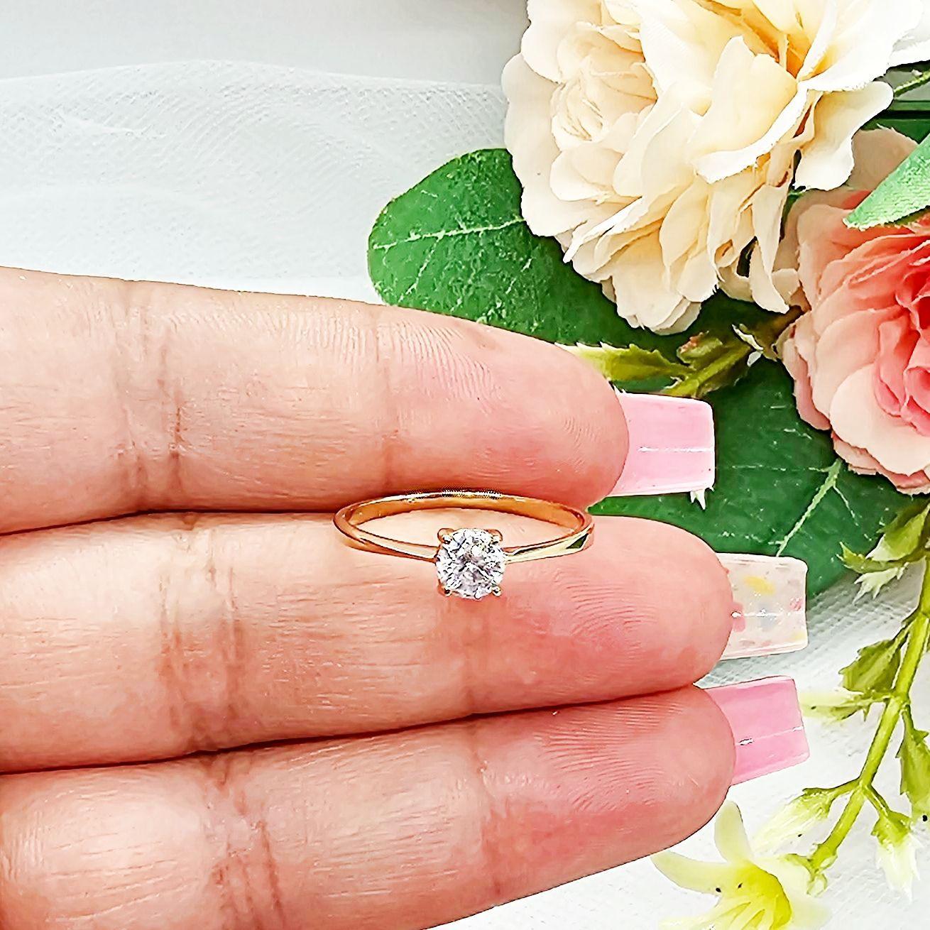 Anillo Solitario Simple Oro 18 Kilates Nacional-2