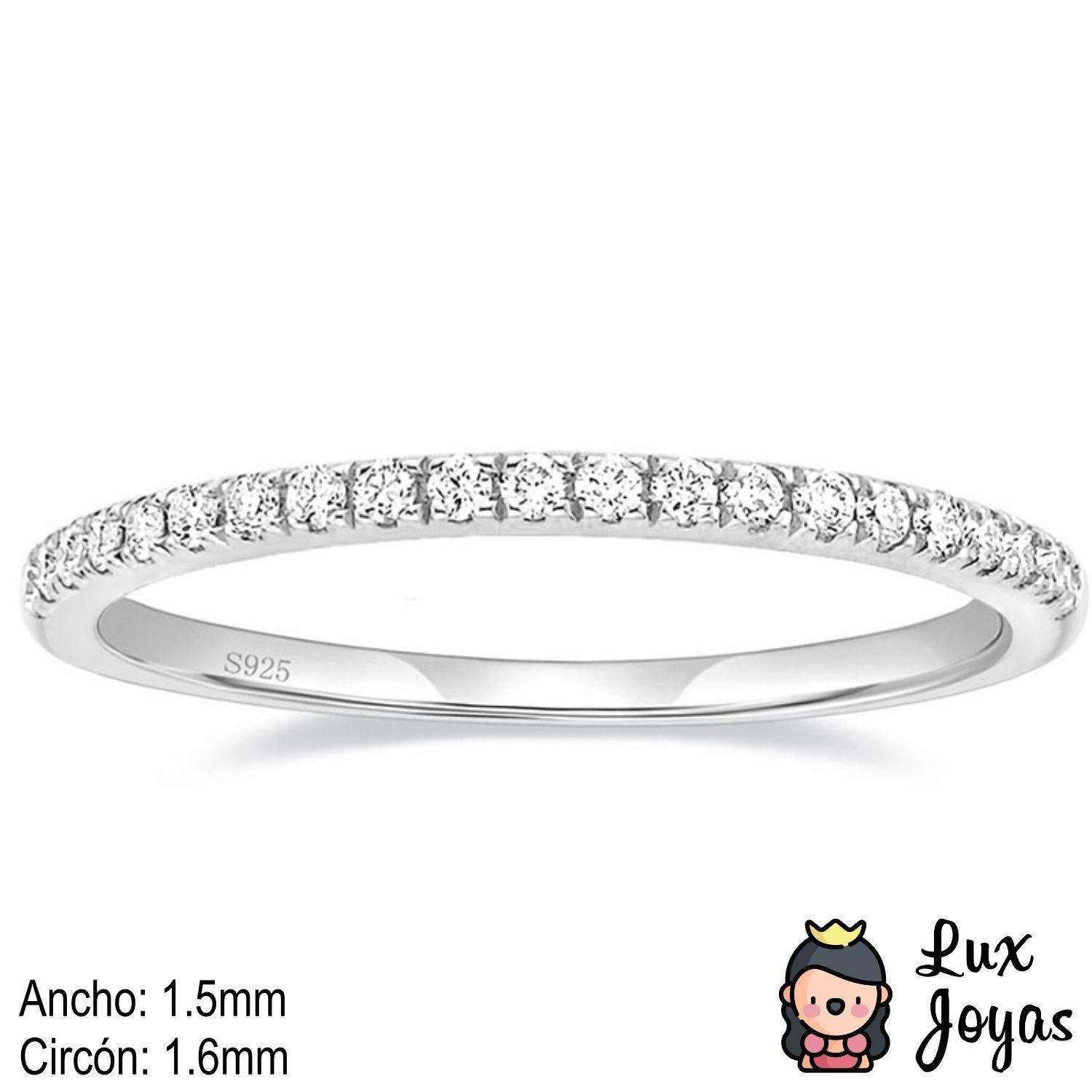 Anillo Plata 925 Medio Cintillo S-2