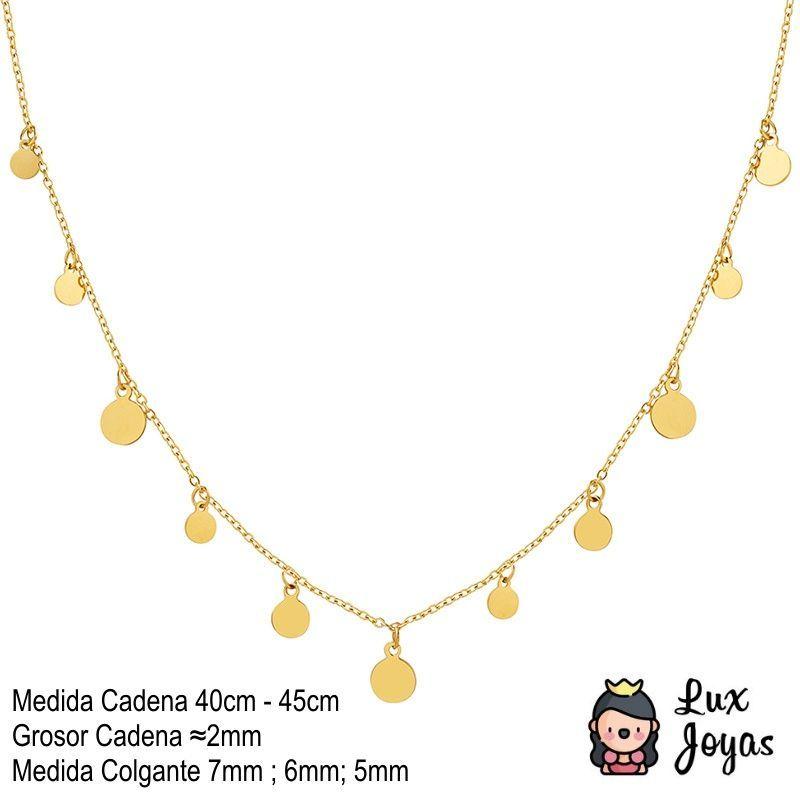 Collar Baño Oro Amarillo 18 Kilates Círculos-4