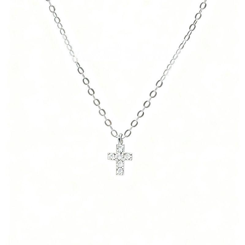 Collar Plata 925 Cruz Brillitos-0
