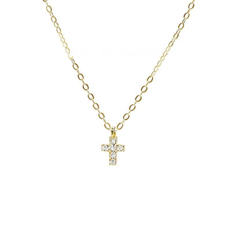 Collar Plata 925 Cruz Brillitos-0