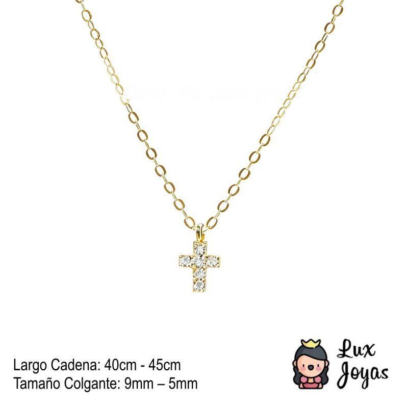 Collar Plata 925 Cruz Brillitos-2