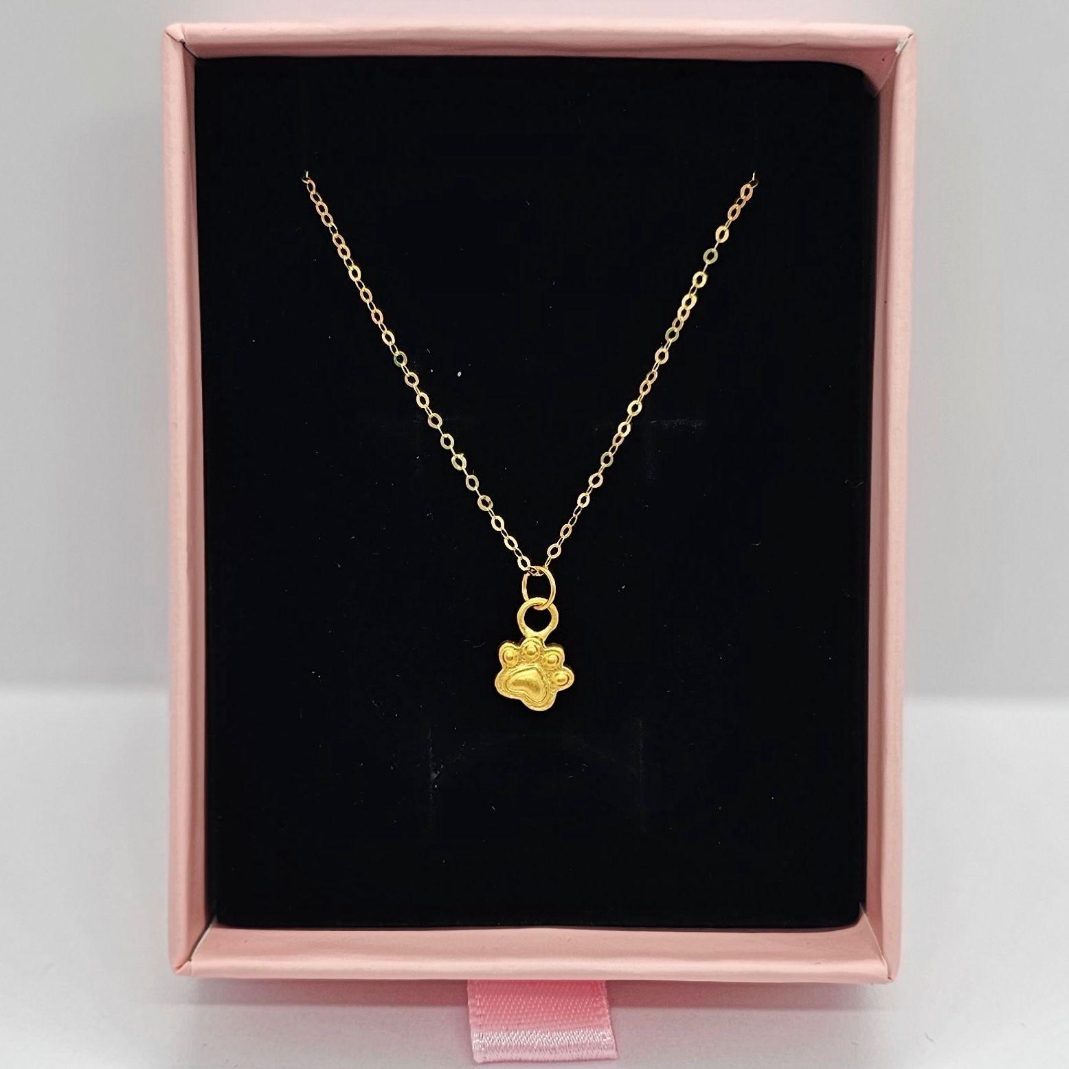 Cadena Eslabones Oro Amarillo 18k Colgante Patita 24k-3