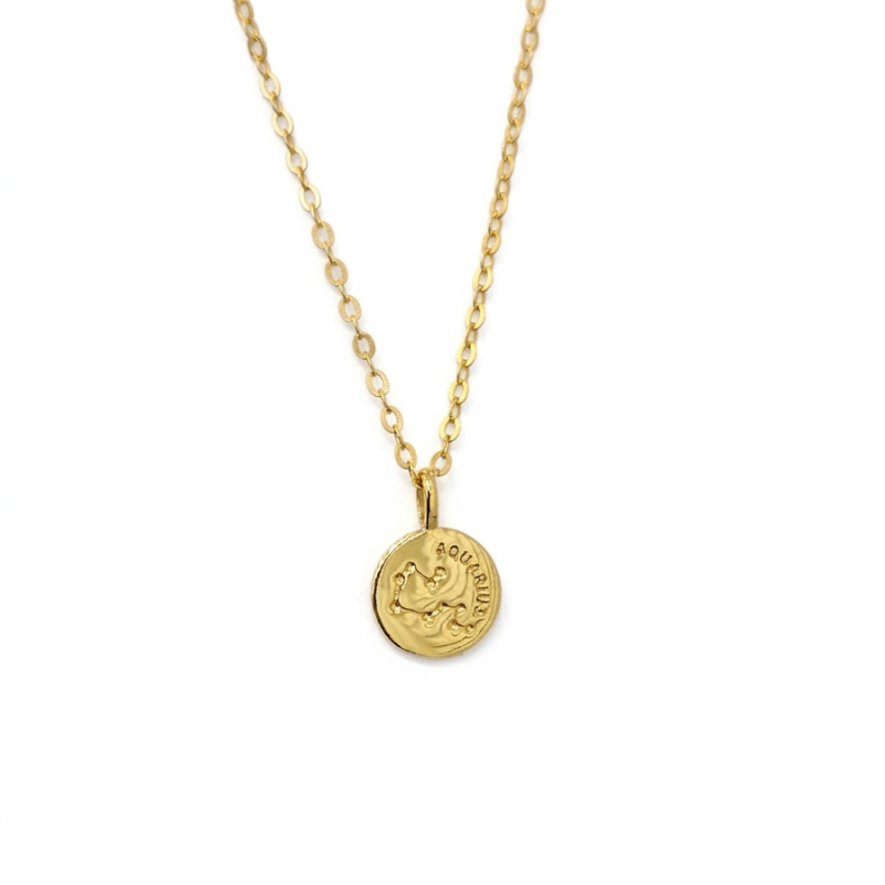 Collar Plata 925 Acuario Signo Zodiacal-0