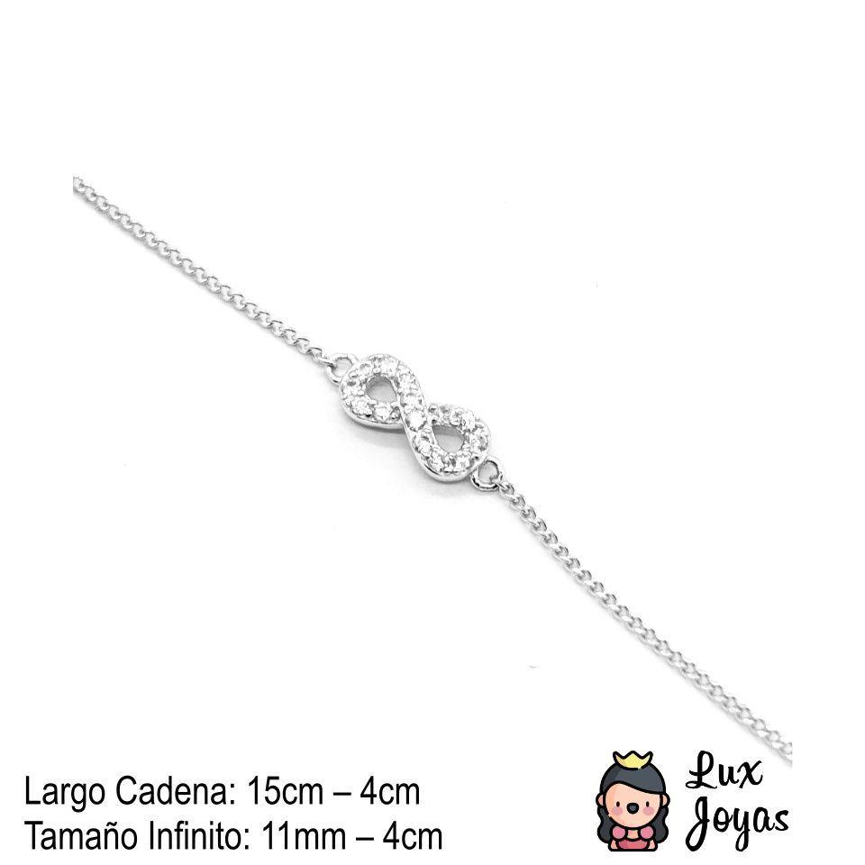 Pulsera Plata 925 Infinito Brillitos-2