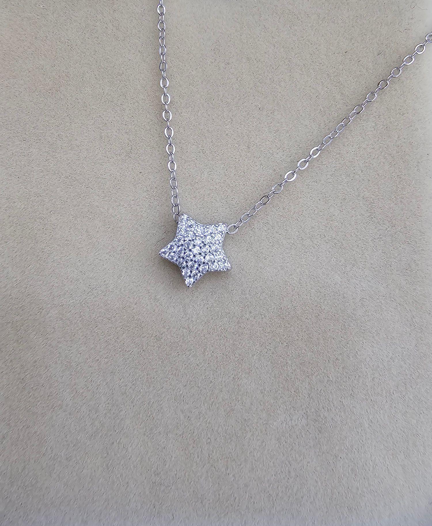 Collar Plata 925 Estrella Brillitos-1