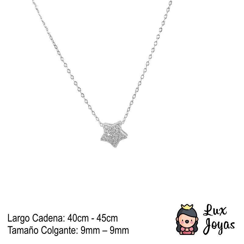 Collar Plata 925 Estrella Brillitos-2