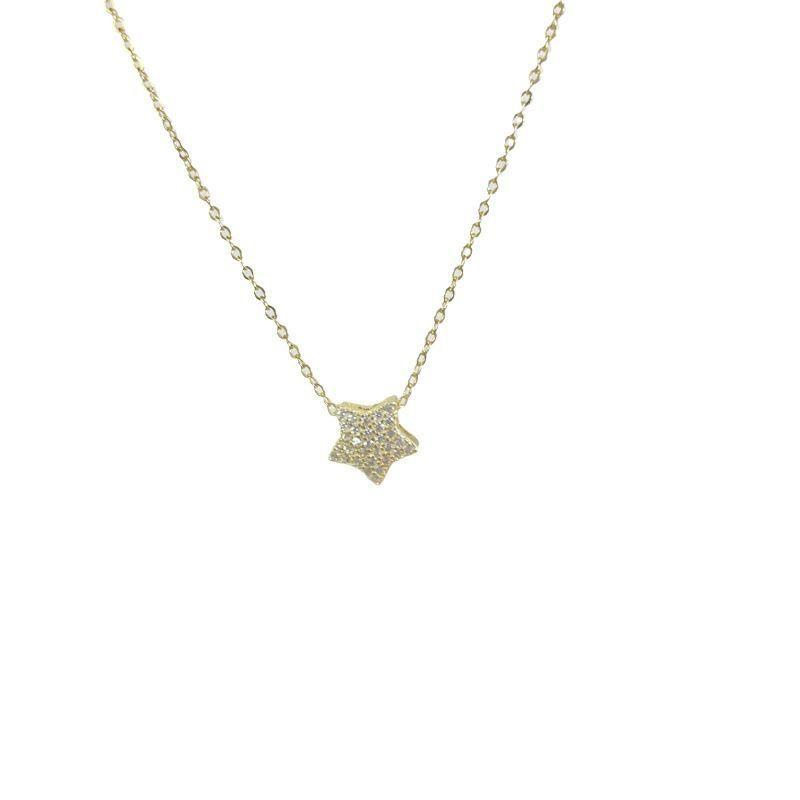 Collar Plata 925 Estrella Brillitos-0