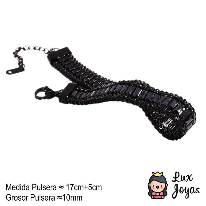 Pulsera Baño Titanio Negro Cintillo Circones Varios-4