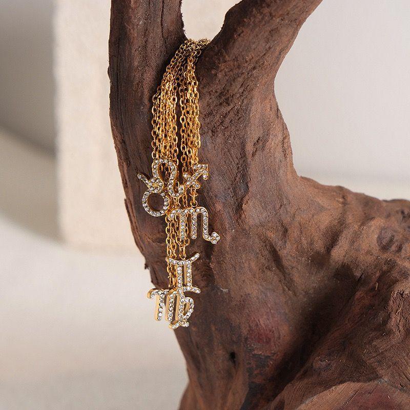 Collar Baño Oro 18k Signo Zodiaco Virgo-4