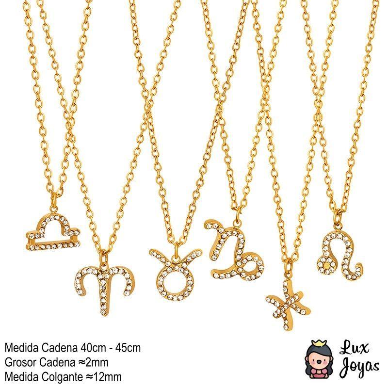 Collar Baño Oro 18k Signo Zodiaco Virgo-6