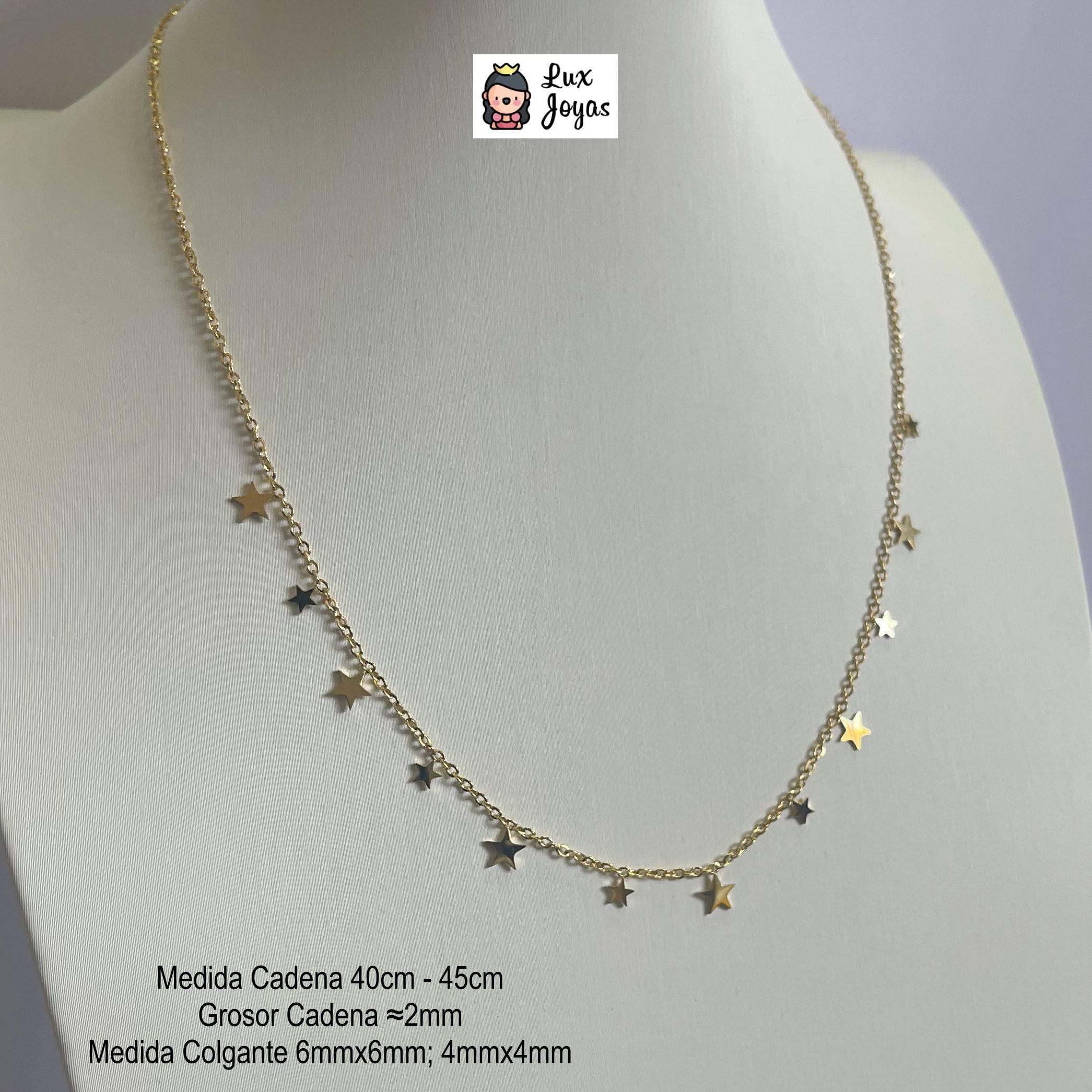 Collar Baño De Oro Amarillo 18k 12 Estrellas-3