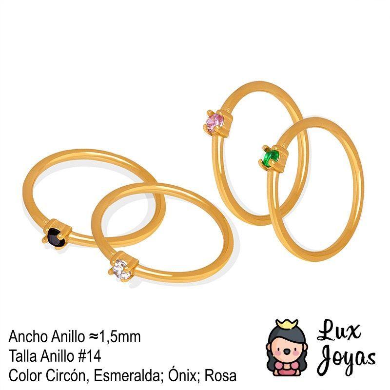Anillo Baño Oro 18k Solitario-3