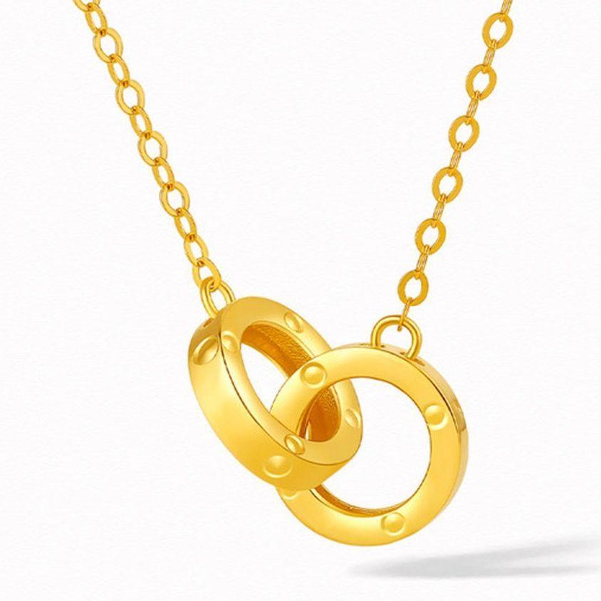 CADENA ESLABONES ORO AMARILLO 18K DOS CIRCULOS 18K-0